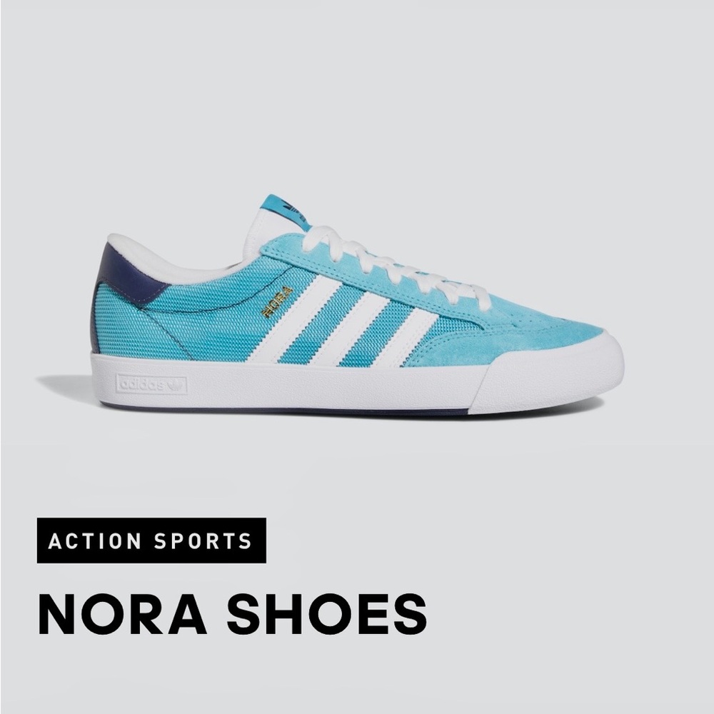 adidas Nora Low-Top Sneakers in Turquoise and White
